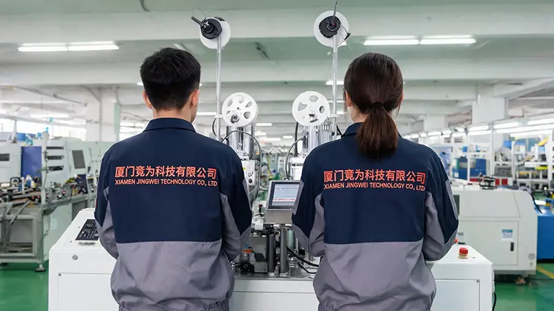 Xiamen Jingwei Technology mejora la eficiencia de producción con la nueva máquina automática de crimpado de terminales