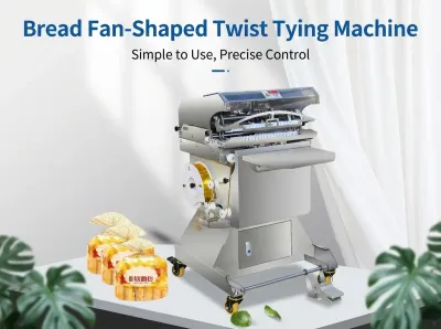 Máquina neumática para atar bolsas de pan y snacks en forma de abanico JW-300