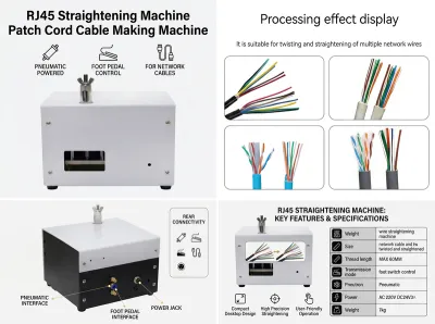 Máquina Enderezadora RJ45 Máquina de Fabricación de Cables de Parche JW-P08 Thumb