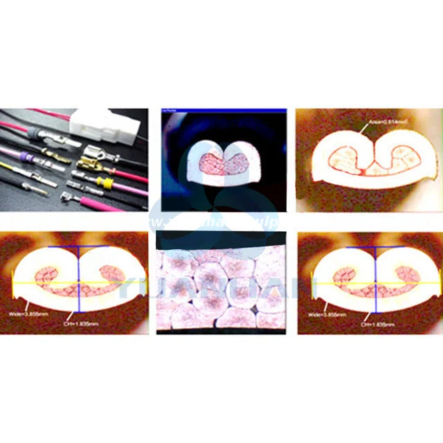 result display of cross-section analysis system, portable harness cross-section analyzer, cross-sectional image processing machine, wire cross-section analyzer 