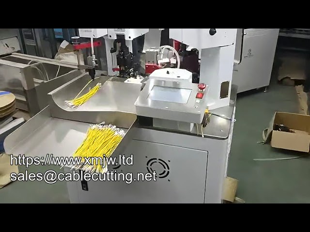Máquina Automática de Doble Cabezal para Corte, Pelado y Crimpado de Terminales de Cobre