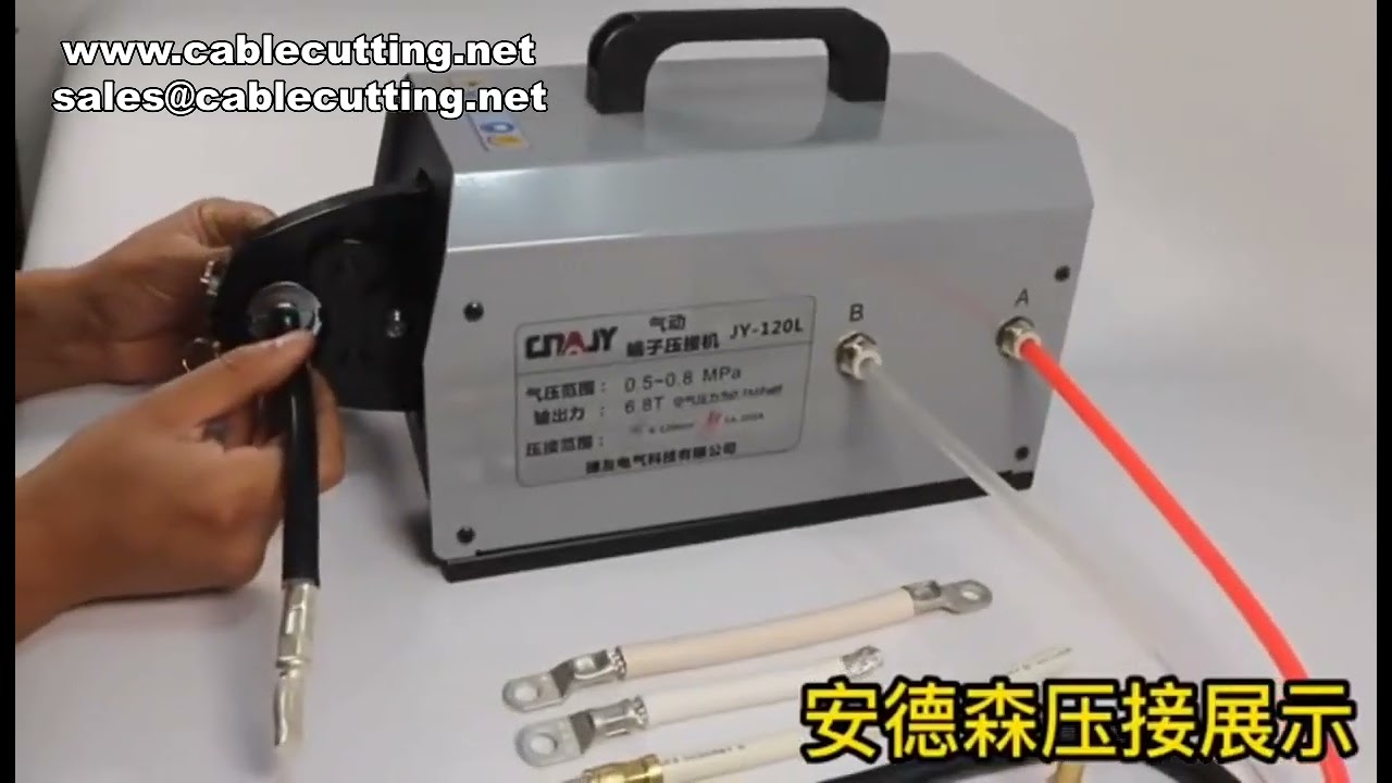 Máquina de Crimpado Neumática para Terminales de Cobre y Ojetes Abiertos