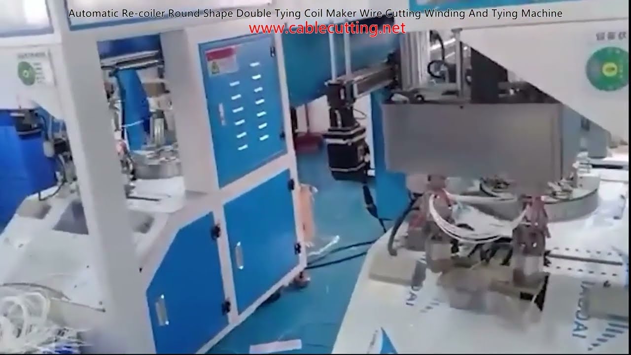 Máquina automática de rebobinado y atado doble para bobinas redondas - Cortador y enrollador de alambre