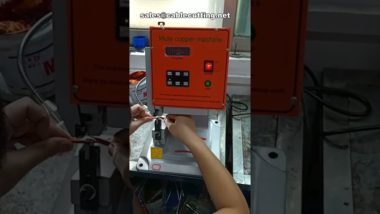 Máquina Silenciosa de Crimpado con Cinta de Cobre para Empalme de Cables Calientes y Unión de Cobre – Incluye Peladora Automática