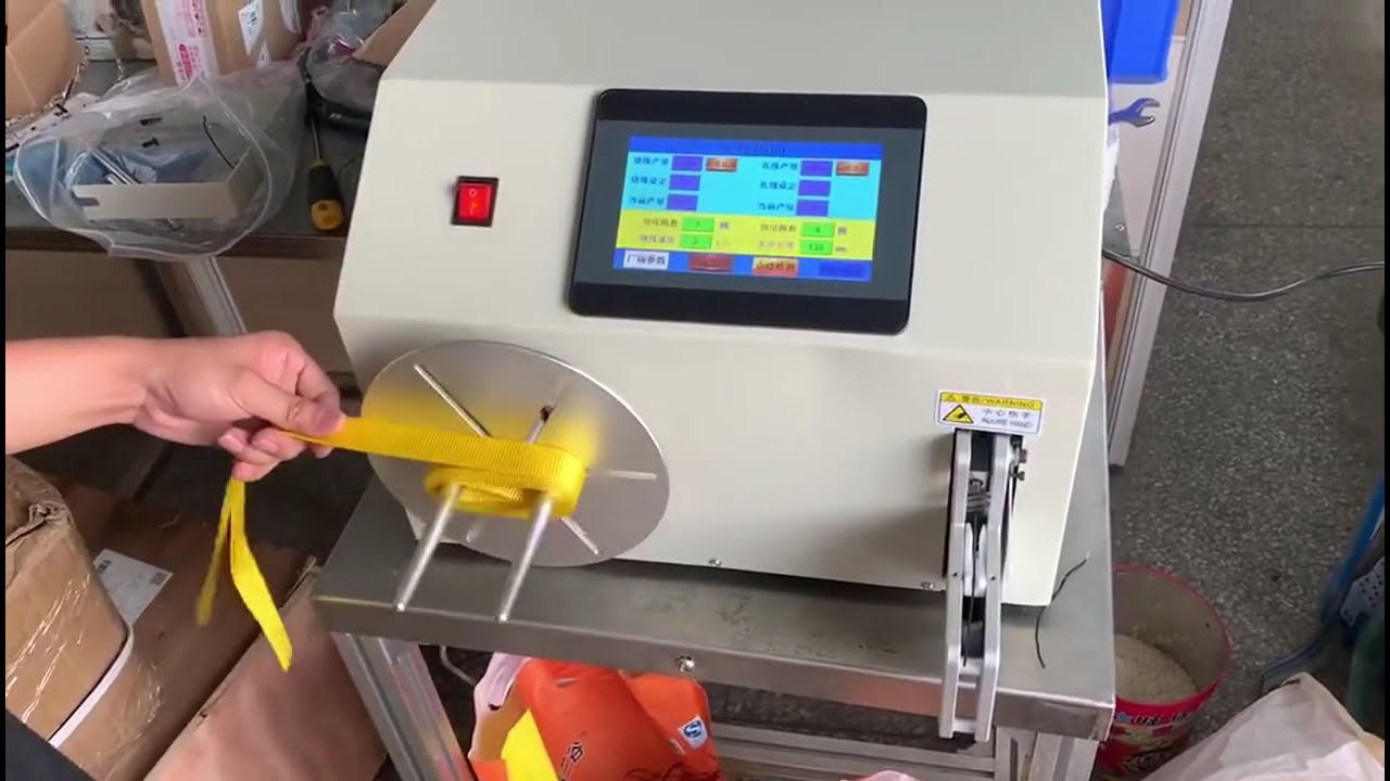Máquina Bobinadora y Atadora para Cintas Trenzadas Anchas – Demostración en Funcionamiento