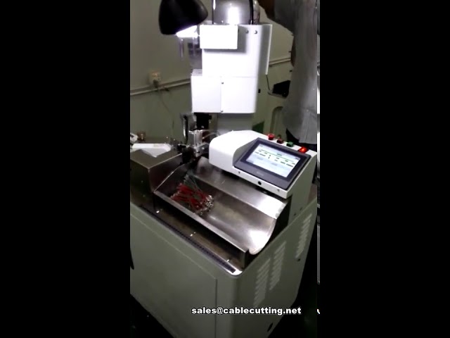 Máquina automática de crimpado de terminales, máquina de corte, pelado y crimpado de doble cable