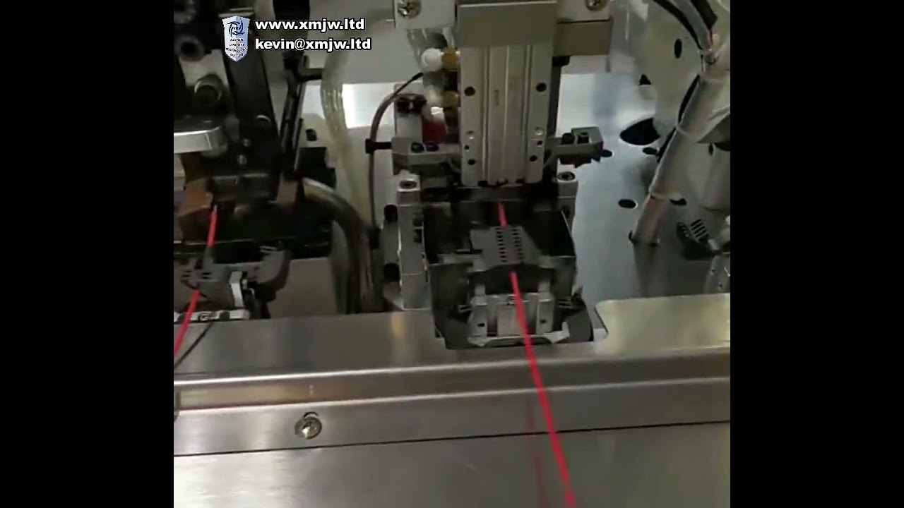 Electric Wire Making Machine Fully Automatic Wire Double Sides Crimping And One Side Heat Shrink Tub