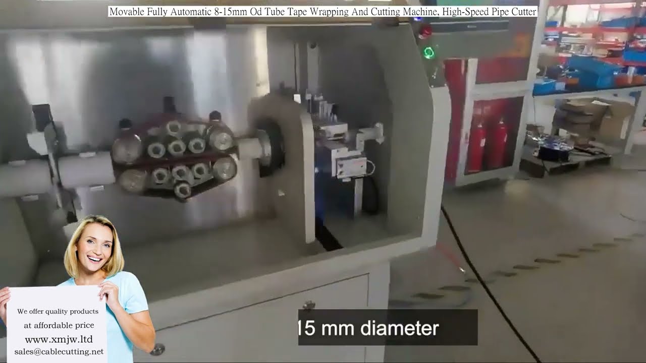 Máquina Automática Móvil para Envolver Cinta y Cortar Tubos de 8-15 mm - Cortadora de Alta Velocidad y Precisión