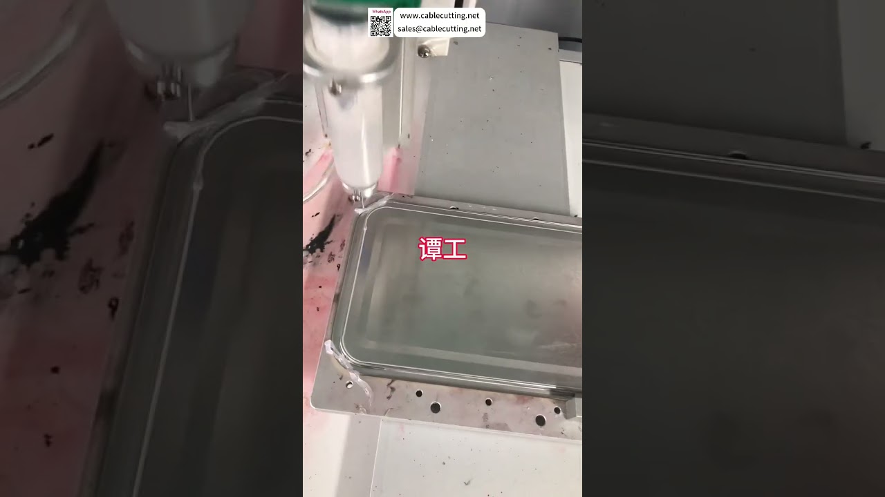 Prueba de muestra de máquina dispensadora de adhesivo automática: sistema de automatización industrial para producción rápida