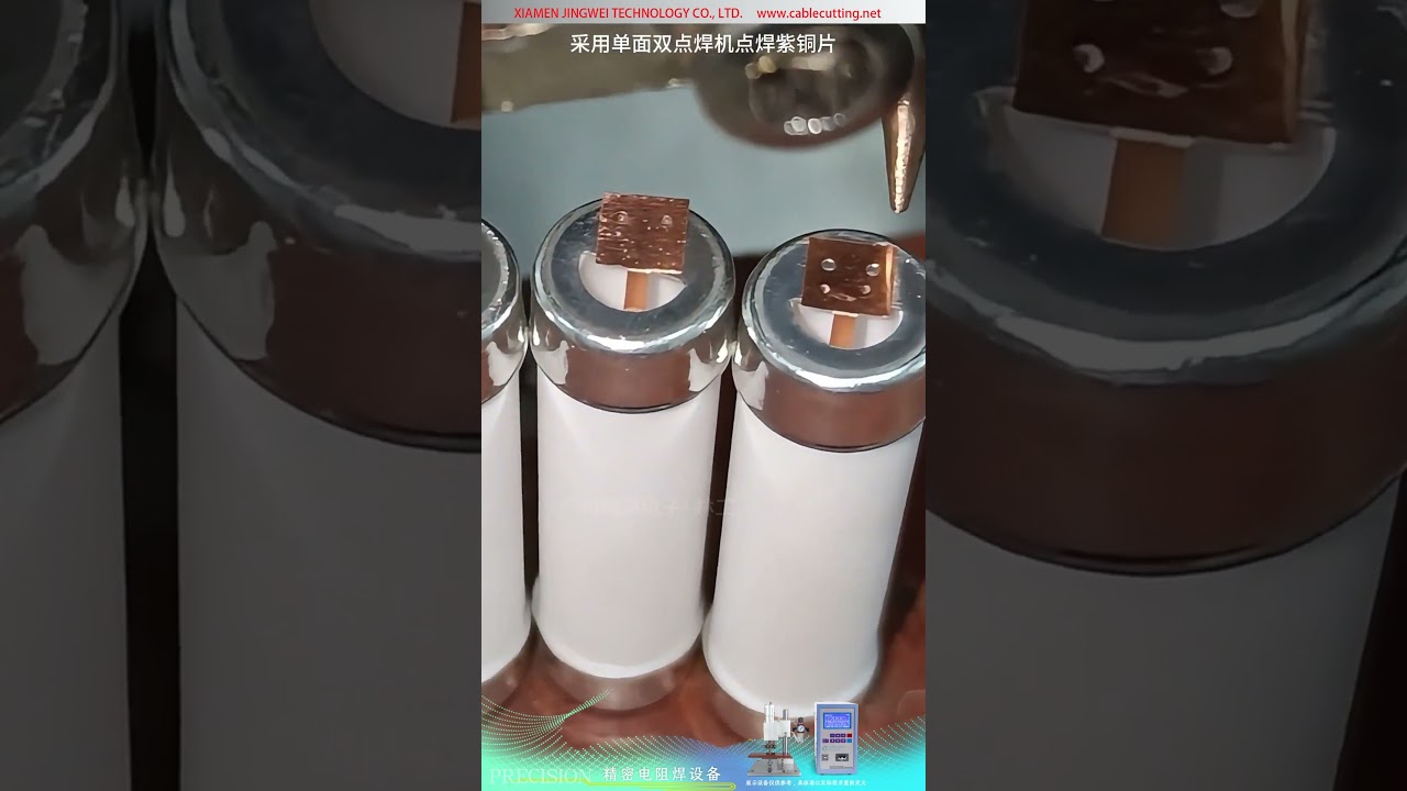 Soldadora por puntos de doble punto de un solo lado para unión de láminas de electrodo y terminal de cobre de fusible cerámico