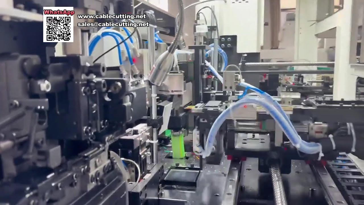 Máquina automática de inserción de doble cabezal para cables de silicona OD10 – Ensamblaje industrial eficiente