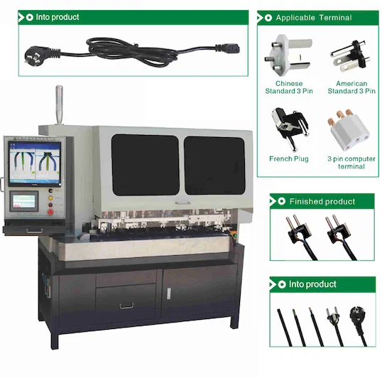 Máquina Automática de Inserción y Engarce para Enchufe de 3 Clavijas WPM-3500A
